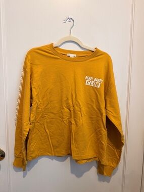 Forever 21 Mustard Yellow Rebel Babes Club Crewneck Sweatshirt